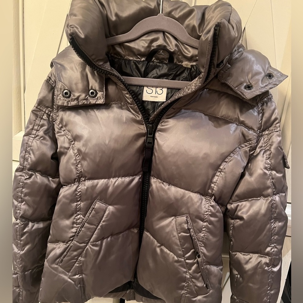 S13 Metallic Puffer Coat, size 8